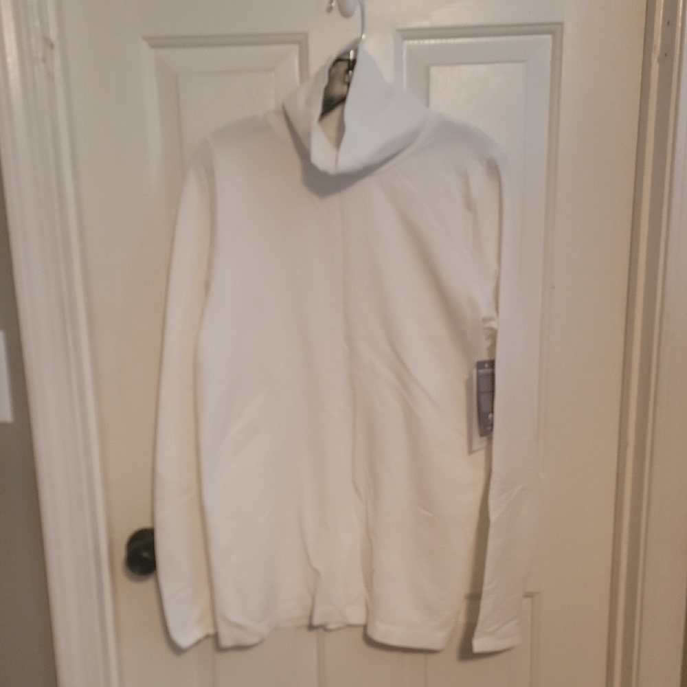Men's White Turtleneck Sweater